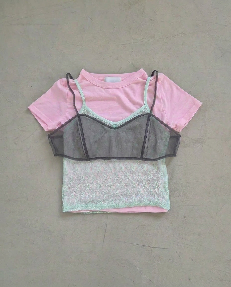 sheer short bustier