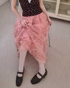 tiered volume frill tulle skirt
