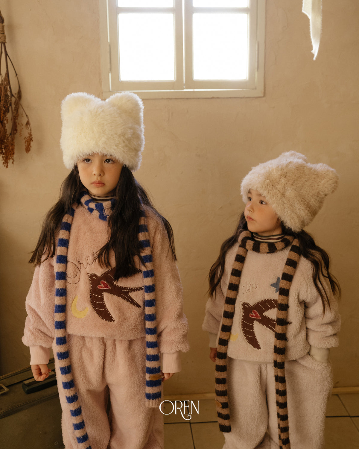 【OREN】cat faux fur beanie