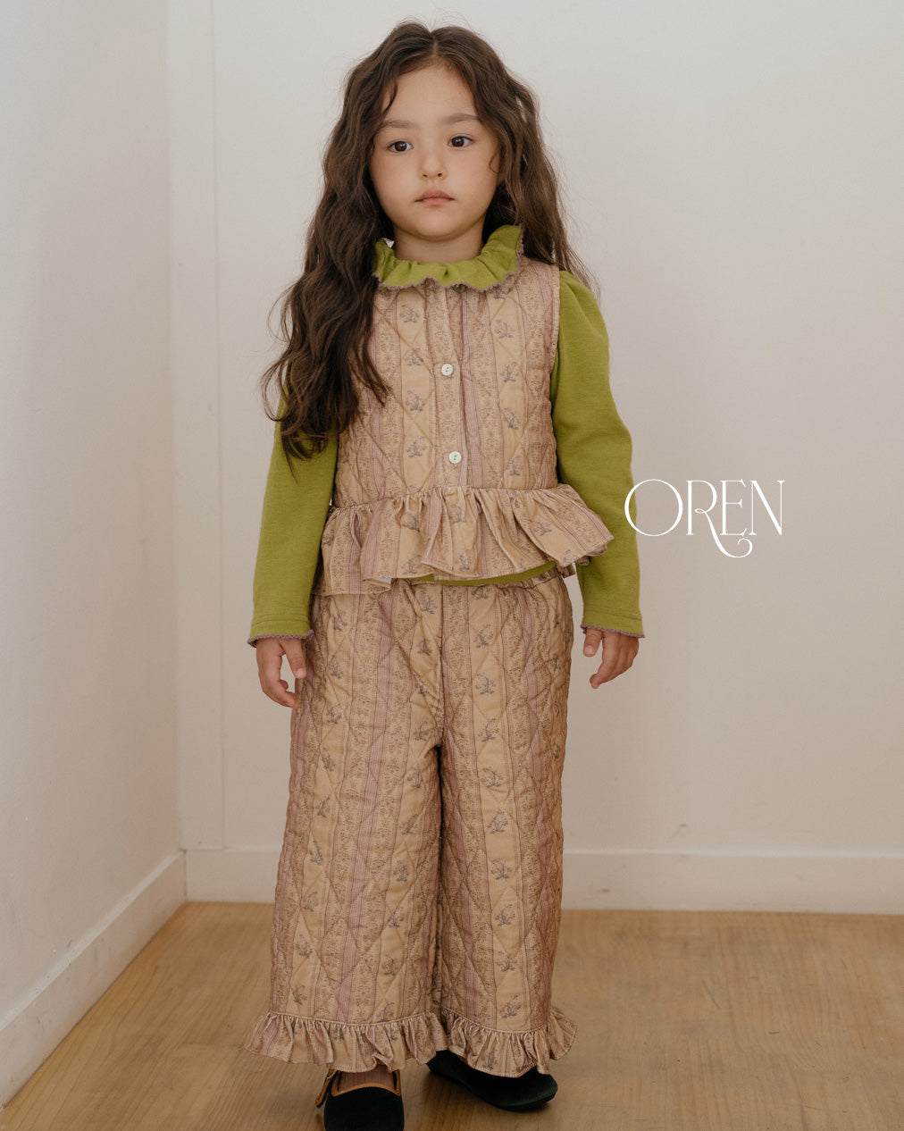 【OREN】groot quilted vest SET UP