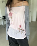 flower raglan sleeve T