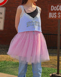 volume tulle mini skirt