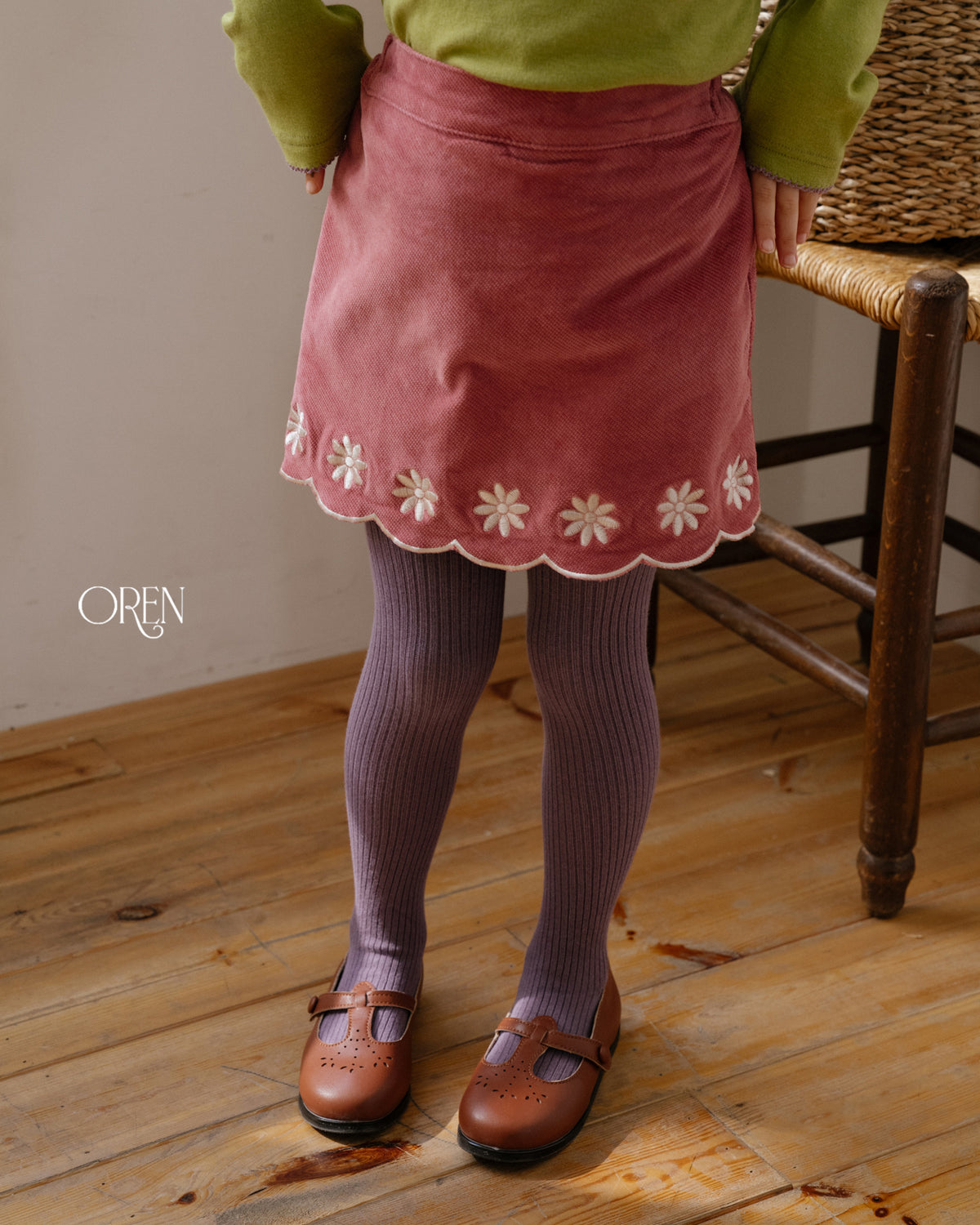 【OREN】bella embroidered culotte pants