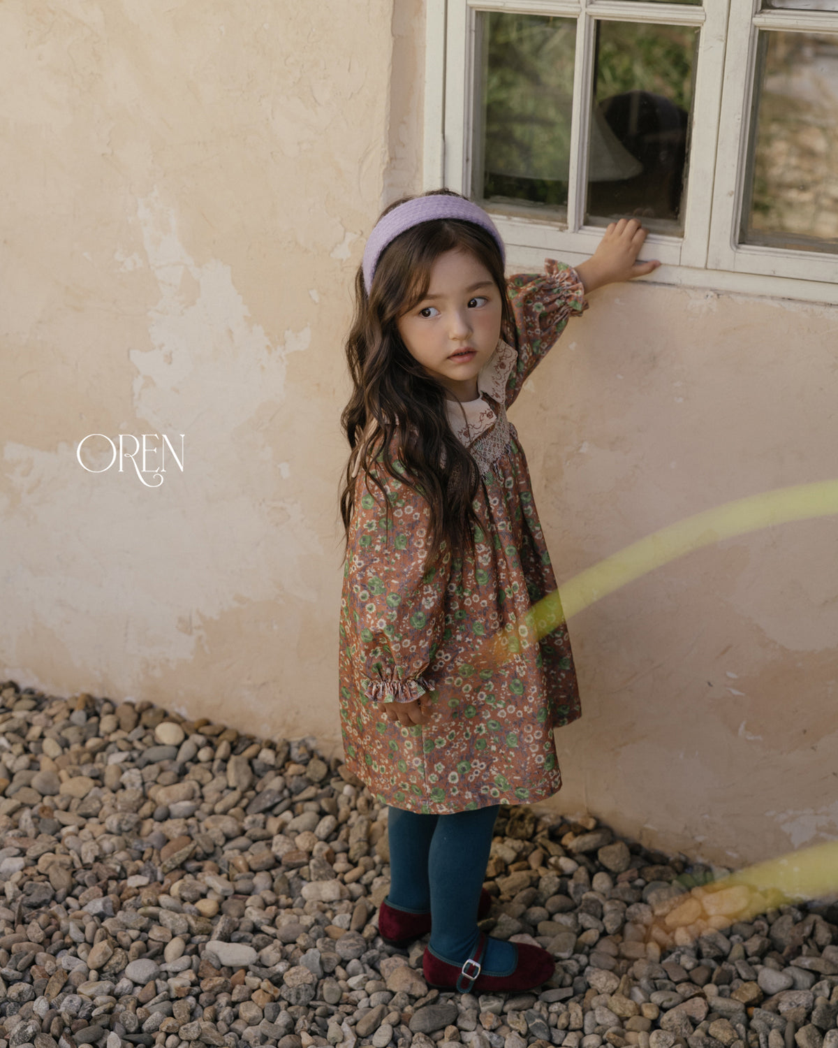【OREN】forest color band tights