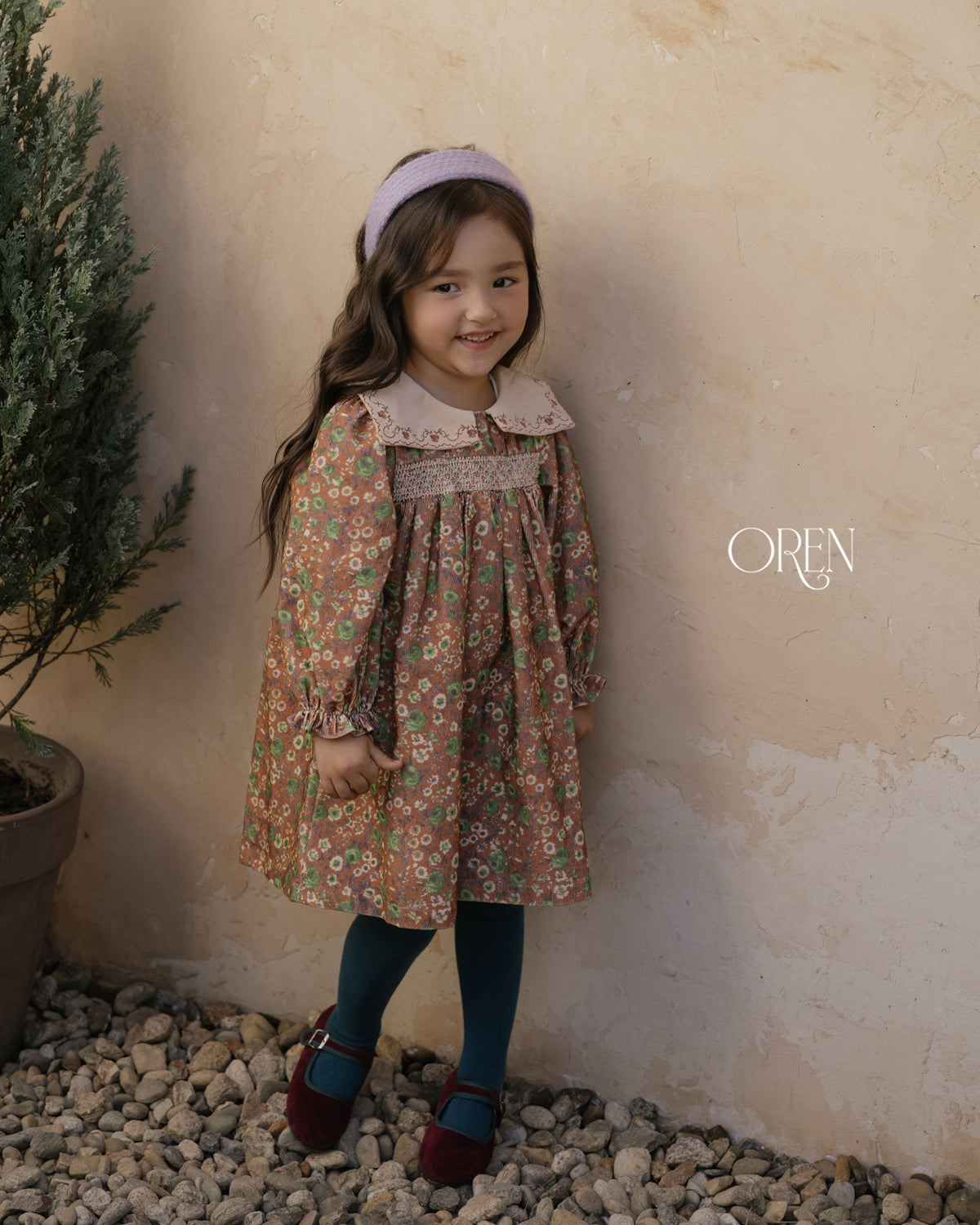 【OREN】forest color band tights