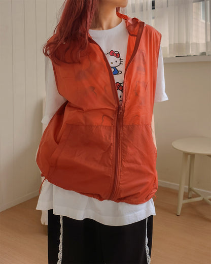 sheer nylon hood vest