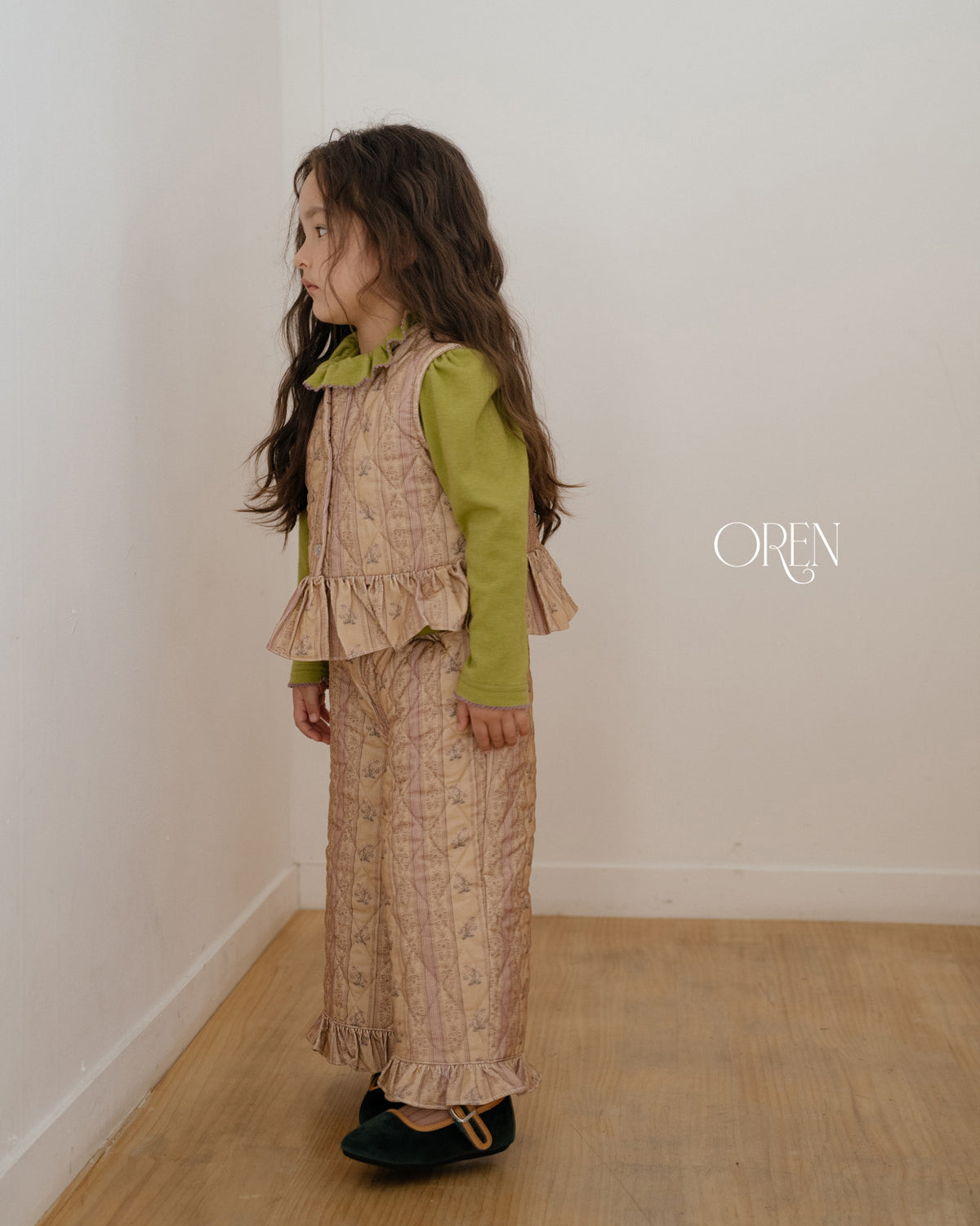 【OREN】groot quilted vest SET UP