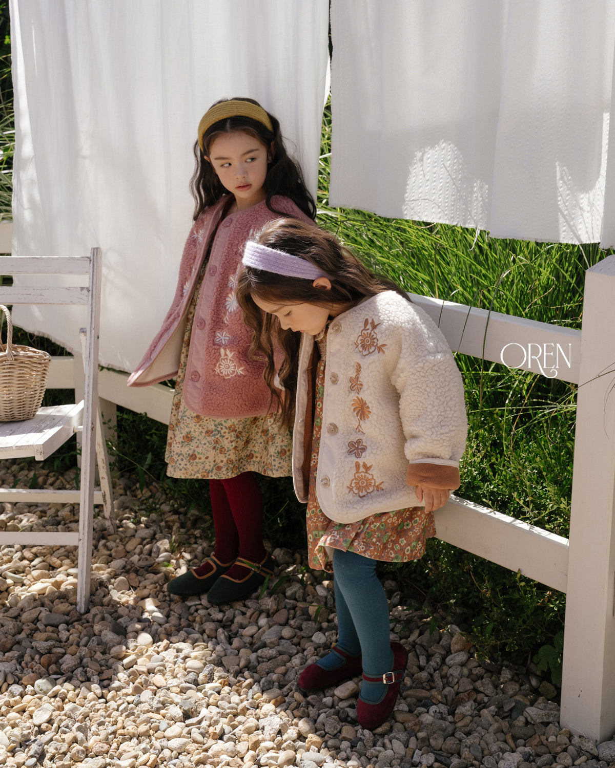 【OREN】forest color band tights