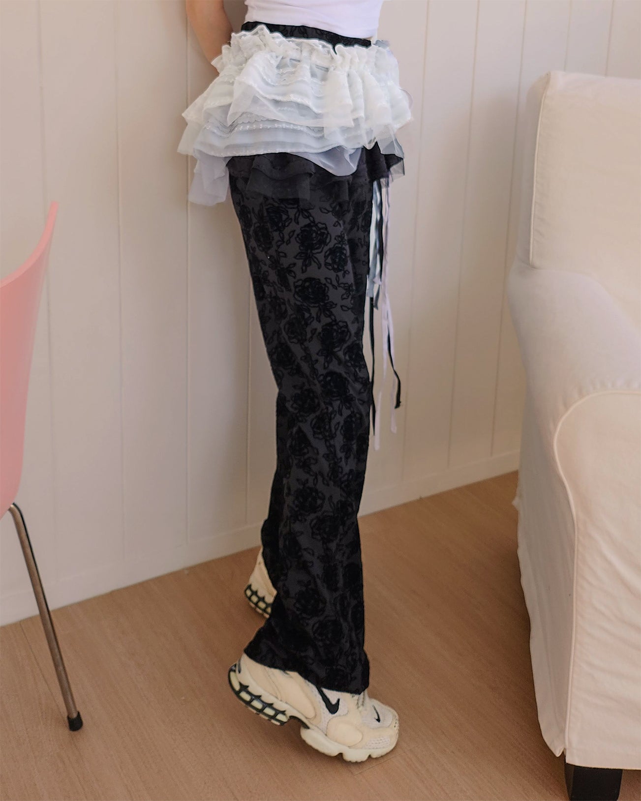 lace frill layered belt