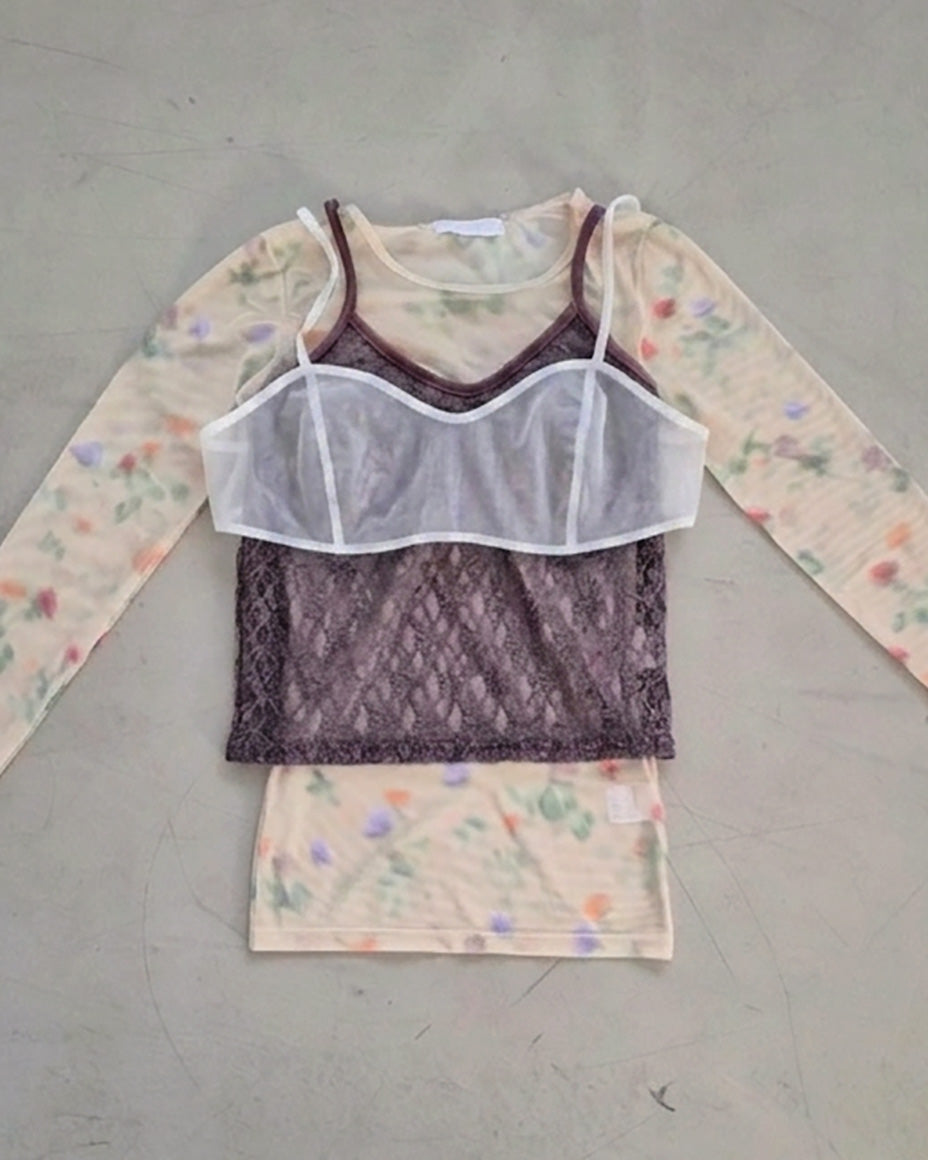 sheer short bustier
