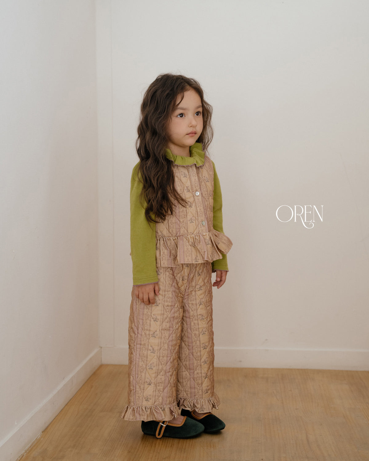 【OREN】groot quilted vest SET UP