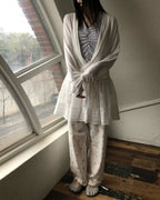 wrap drape neck long sleeve top