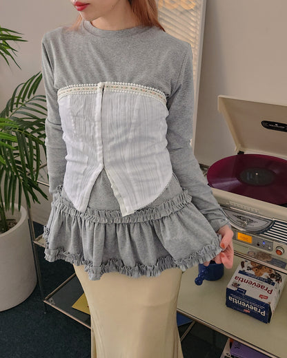 hem tiered frill top