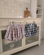 check balloon mini skirt