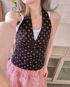 polka dot halter neck bustier