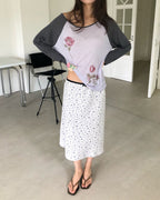 flower raglan sleeve T