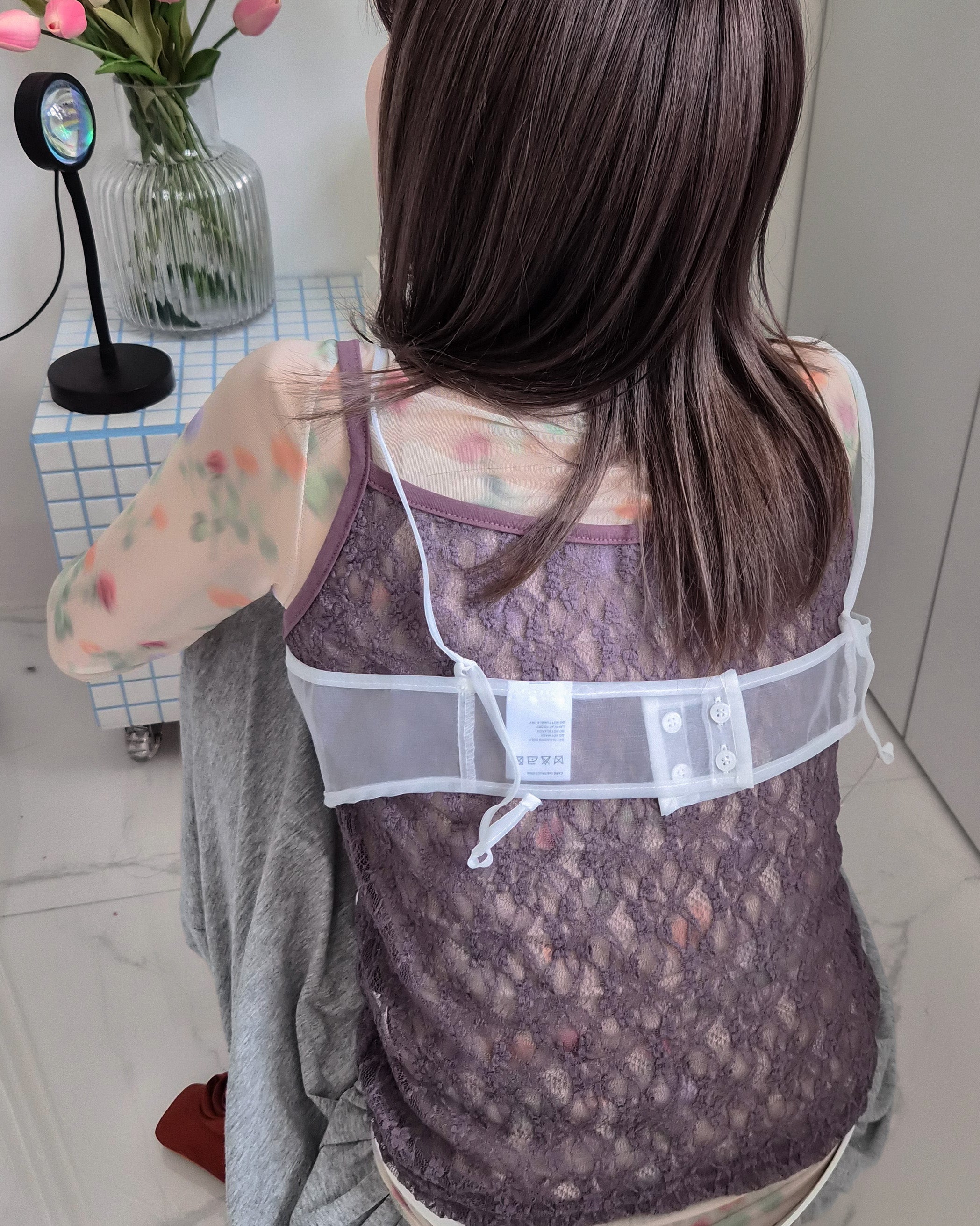 sheer short bustier