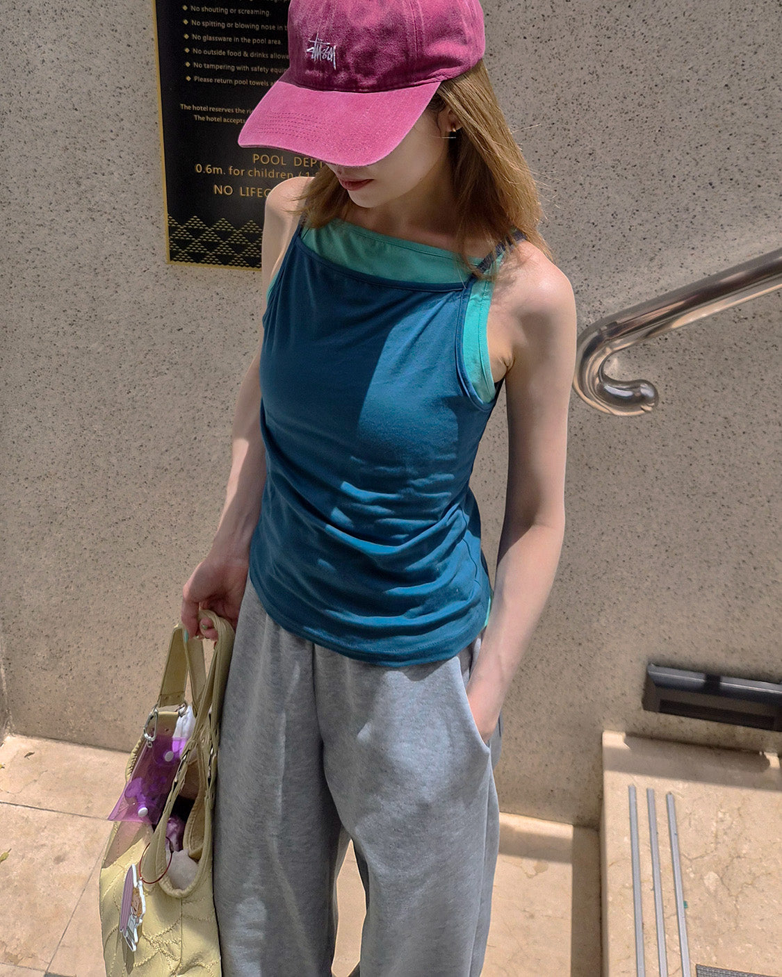 square neck basic color camisole