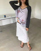 flower raglan sleeve T