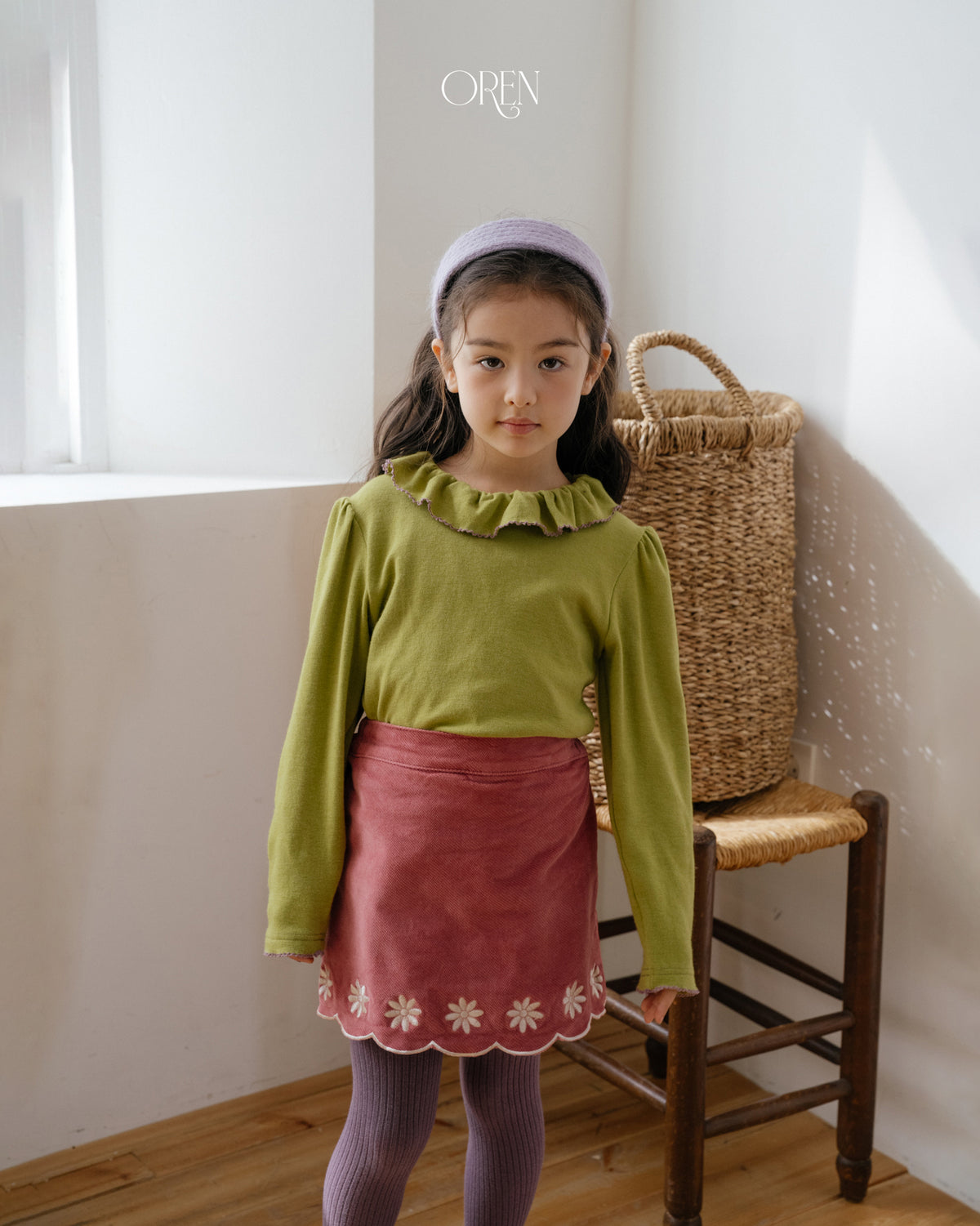 【OREN】bella embroidered culotte pants