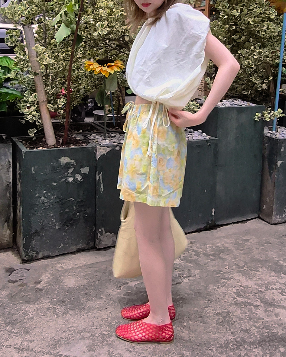 volume balloon sleeveless nylon top