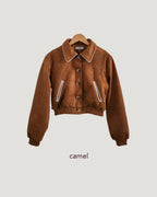 faux suede blouson