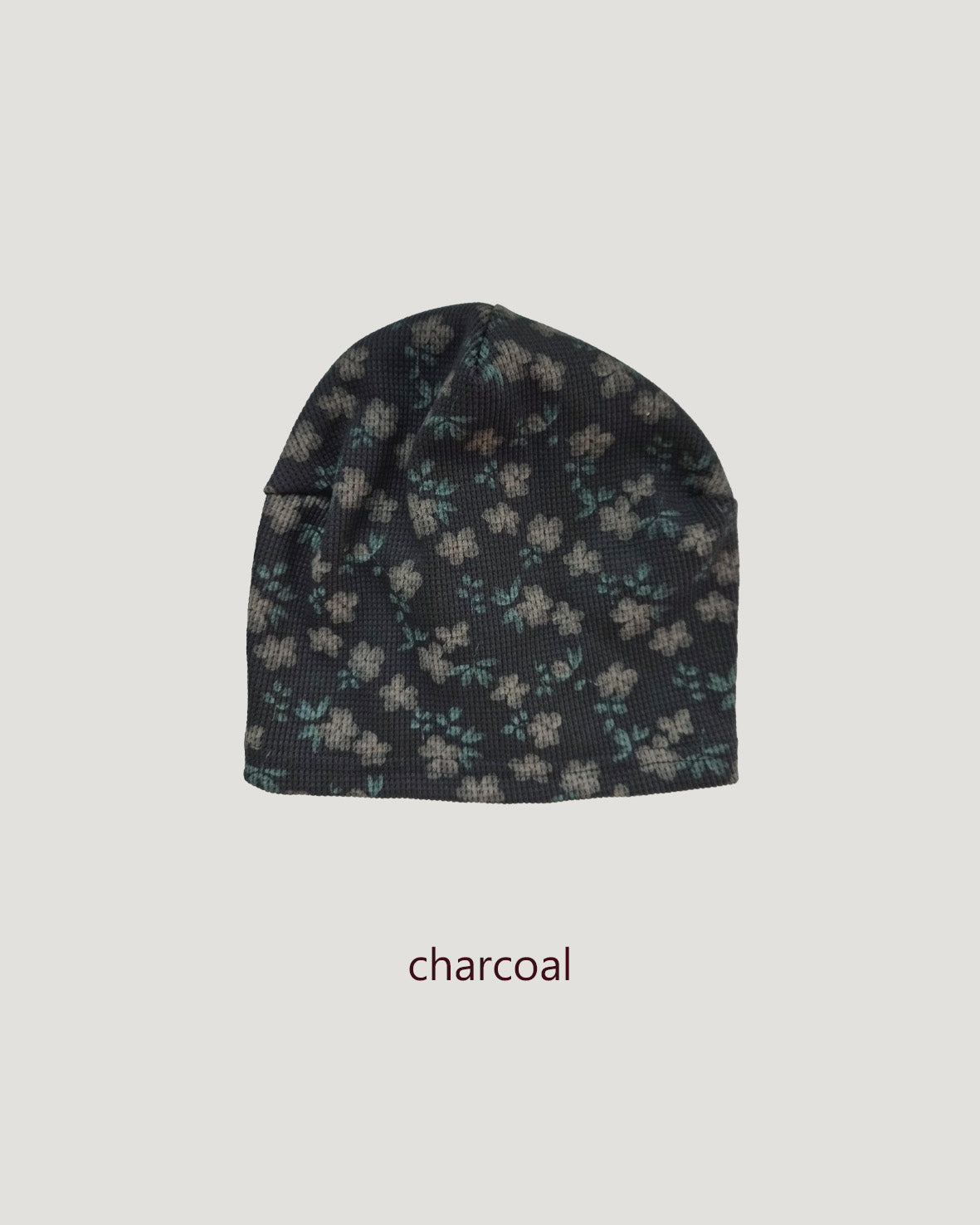 flower pattern waffle beanie