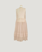 sheer layered waist frill tulle dress