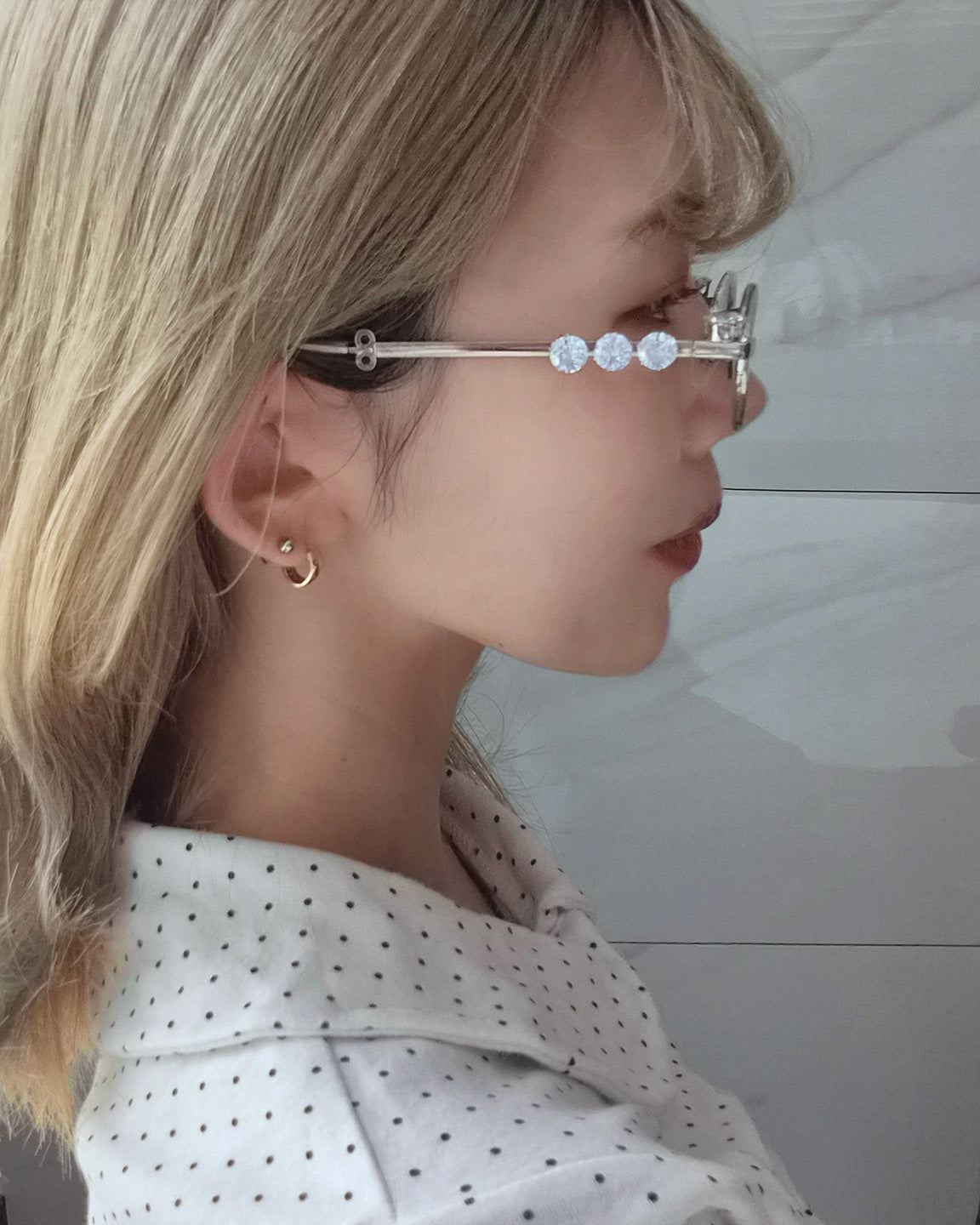 silver kirakira cubic glass
