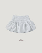 dot frill balloon mini skirt