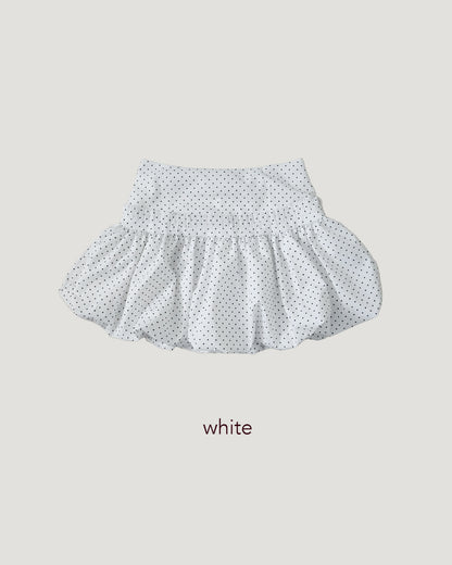 dot frill balloon mini skirt