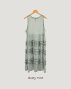 tiered frill sheer long dress