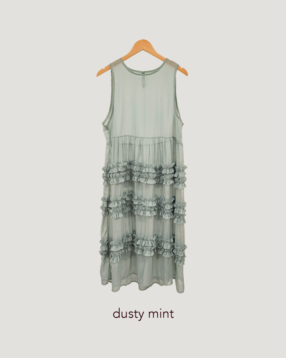 tiered frill sheer long dress