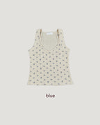 flower waffle sleeve less top