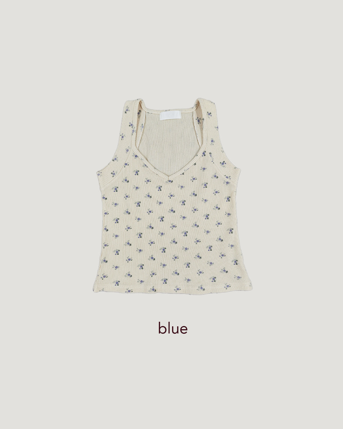 flower waffle sleeve less top