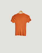 high neck rib knit T