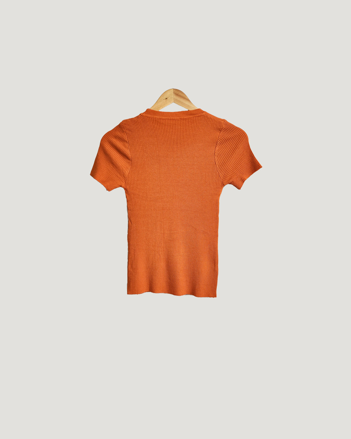 high neck rib knit T