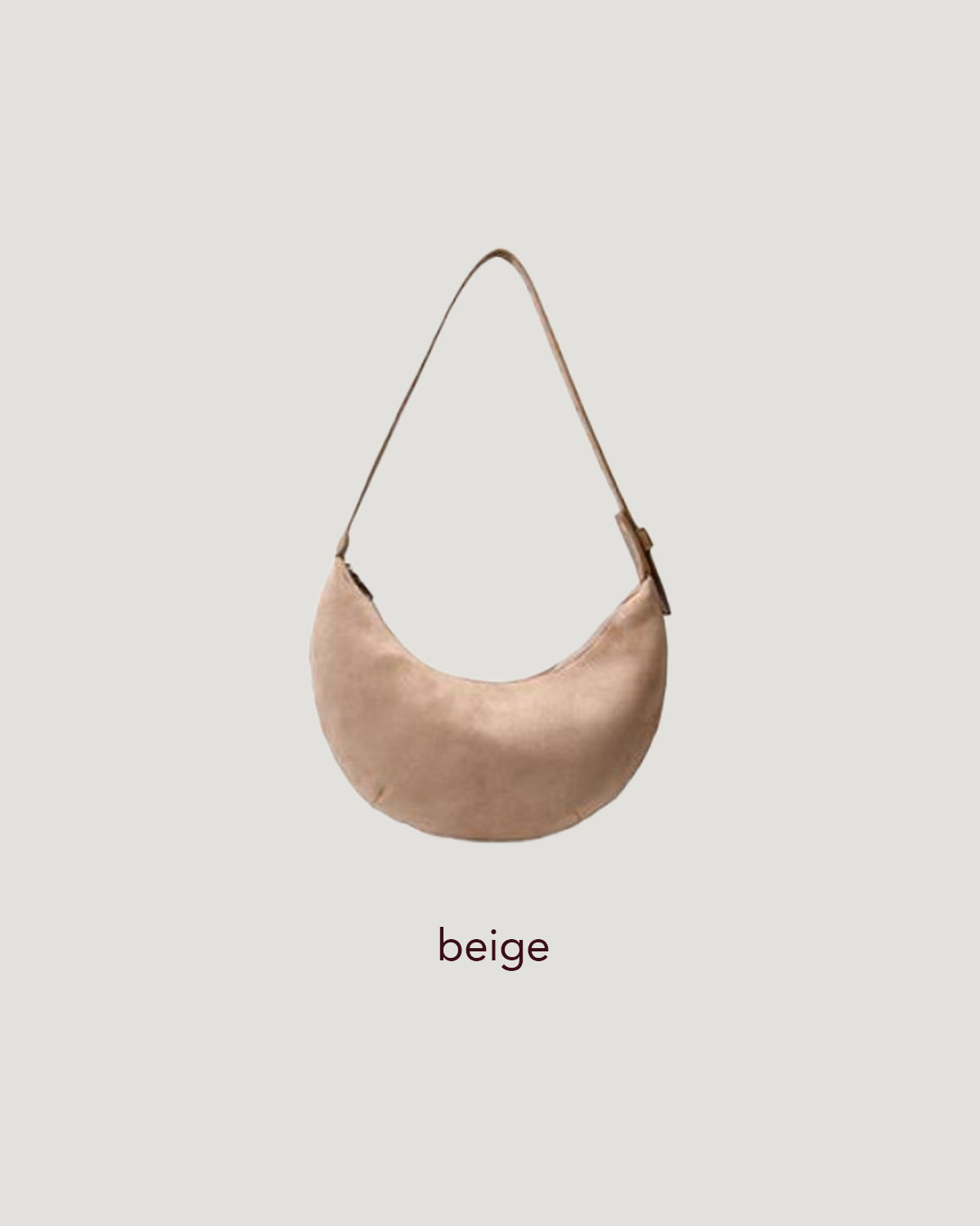 faux suede half moon bag