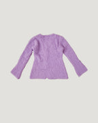 V neck shaggy knit cardigan