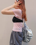 satin shirring short bustier