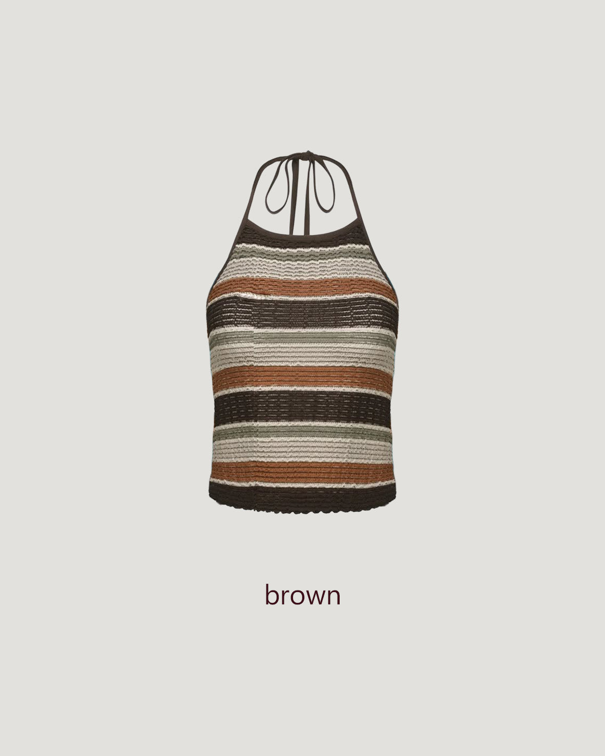 multi stripe halter neck knit like top