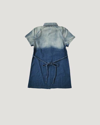 gradation denim shirt mini dress