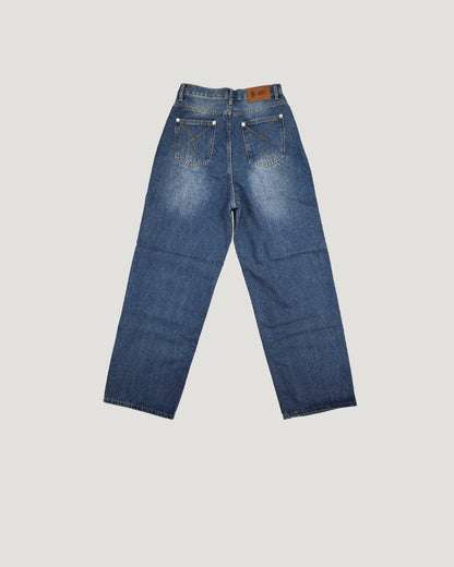 side studs wide denim