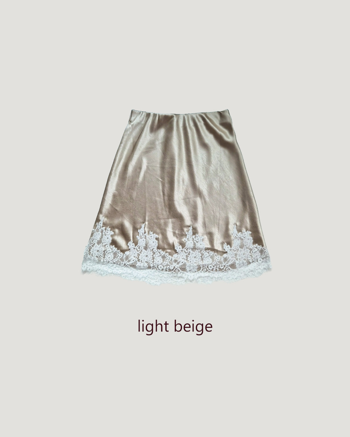 satin hem lace mini skirt