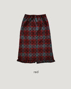 dot check frill middle skirt