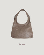 stitch pattern faux leather shoulder bag