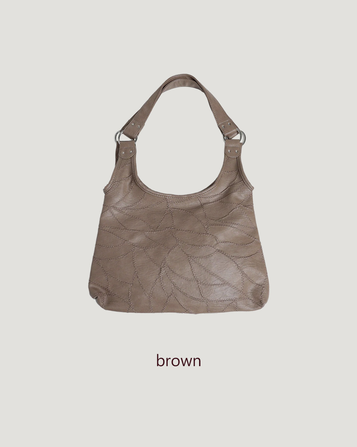 stitch pattern faux leather shoulder bag