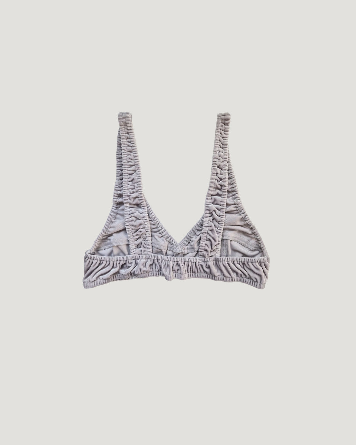 velvet shirring V neck bustier