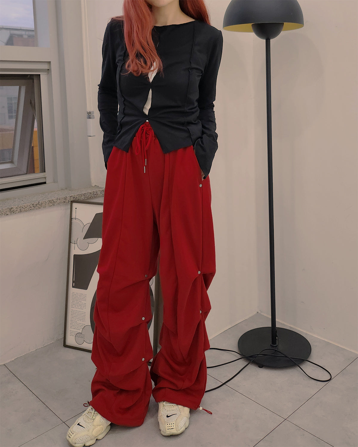 shirring light sweat pants