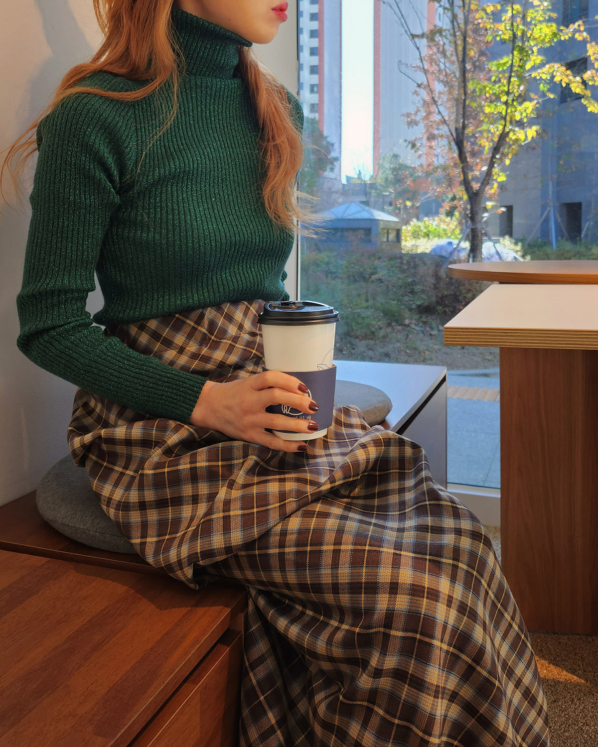 glitter turtleneck rib knit